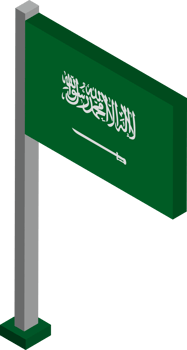 Saudi Arabia Flag in Isometric dimension. png