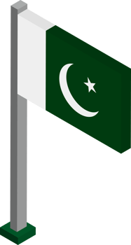 Pakistan Flag in Isometric dimension. png