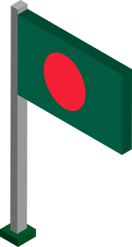Bangladesh Flag in Isometric dimension. png