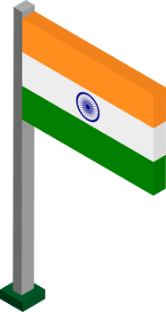 India Flag in Isometric dimension. png