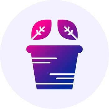 Plant pot Icon Minimal Gradient Style vector