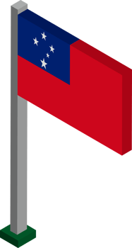 Samoa Flag in Isometric dimension. png