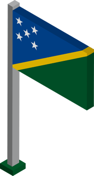 Solomon Islands Flag in Isometric dimension. png