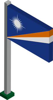 Marshall Islands Flag in Isometric dimension. png