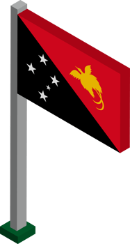 Papua New Guinea Flag in Isometric dimension. png
