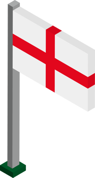 England Flag in Isometric dimension. png