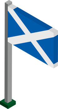 Scotland Flag in Isometric dimension. png