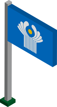 CIS Flag in Isometric dimension. png