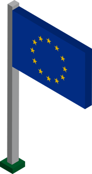 European Union Flag in Isometric dimension. png
