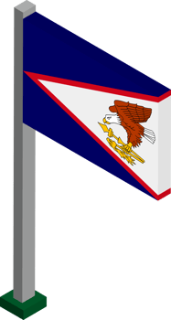American Samoa Flag in Isometric dimension. png