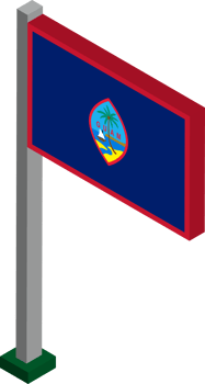 Guam Flag in Isometric dimension. png