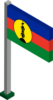 New Caledonia Flag in Isometric dimension. png