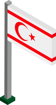 Northern Cyprus Flag in Isometric dimension. png
