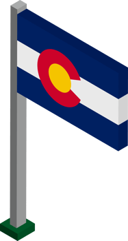 Colorado US state flag in Isometric dimension. png