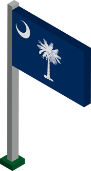 South Carolina US state flag in Isometric dimension. png