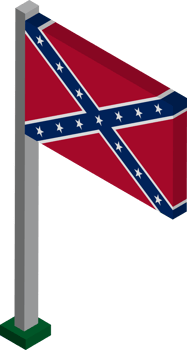 Confederate Flag in Isometric dimension. png