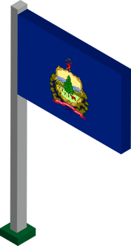 Vermont US state flag in Isometric dimension. png