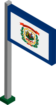 West Virginia US state flag in Isometric dimension. png