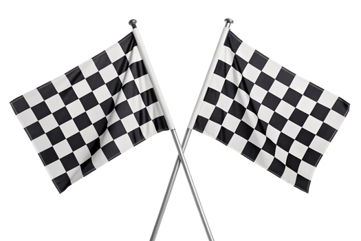 Checkered racing flags isolated, motorsport finish line black and white pattern png