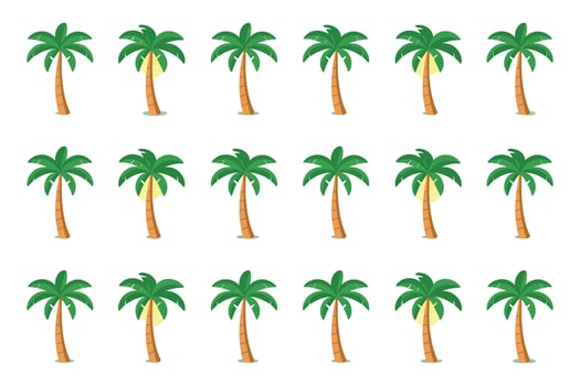 Cartoon Palm Trees Pattern with Variations vector
