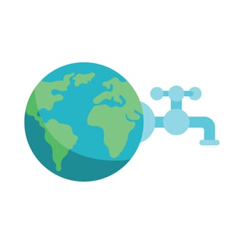 Flat Earth and Water Conservation Concept vector