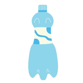 Plastic bottle of water illustration on isolated background. Water beverage. vector