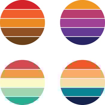 Warm Sunset Colors Bundle for Digital Design vector