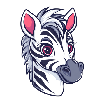 zebra head on transparent background png
