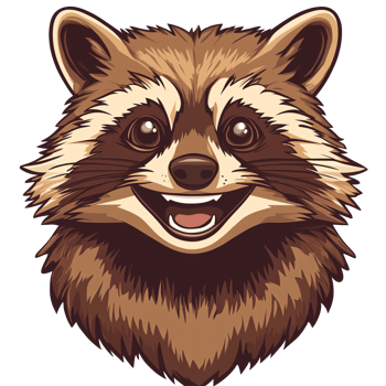 Adorable Raccoon Face Happy, Cartoonish Illustration png