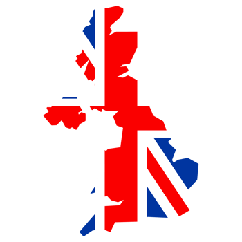 Map of United Kingdom with flag.UK map isolated on transparent background png