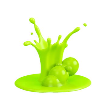 3D Green Grapes with Juice Splash Realistic Fresh Fruit Burst on Transparent Background for High-Impact Food Advertising, Packaging, and Digital Design png
