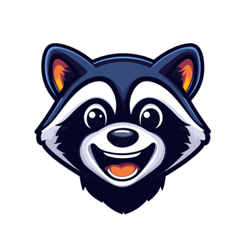 Adorable Cartoon Raccoon Face Happy, Friendly, and Playful Illustration. Perfect for kids' books, apparel, greeting cards, and more png
