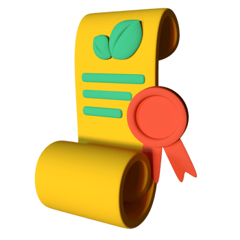 A yellow roll of paper with a green ribbon png