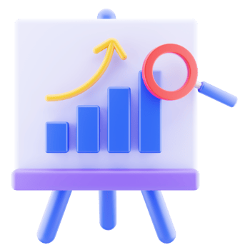 Business presentation, business graph illustration isolated. 3d render illustration. png