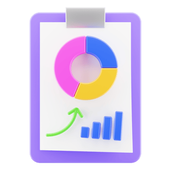 Business report, marketing chart icon isolated. 3d render illustration. png