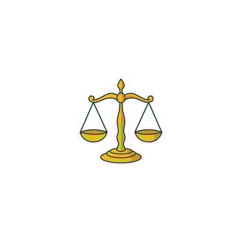 An icon depicting a balance scale. This symbolizes justice, fairness, and equilibrium in financial dealings, often related to Islamic principles like Zakat vector