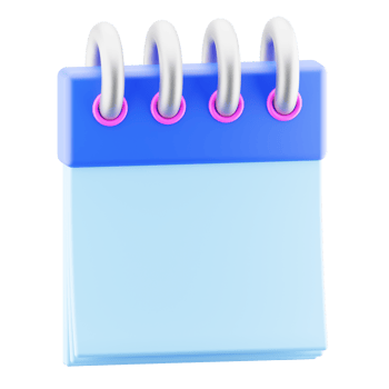 Calendar illustration. business agenda, schedule 3d render icon. png