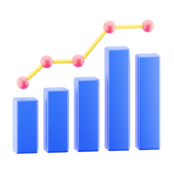 Business chart illustration isolated. 3d render business graph. png