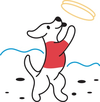A doodle style icon of dog playing vector