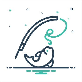 Mix icon fishing vector