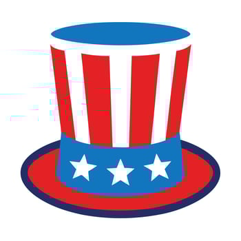USA Independence Day Patriotic Hat with Stars and Stripes for July Celebrations vector