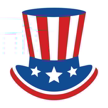 Patriotic Hat for USA Independence Day Featuring Stripes and Stars Icon Design vector
