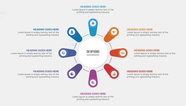 Circle Infographic Template Design With 8 Steps, Process Diagram vector