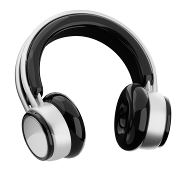Headphone 3d illustration. headset hardware icon. png