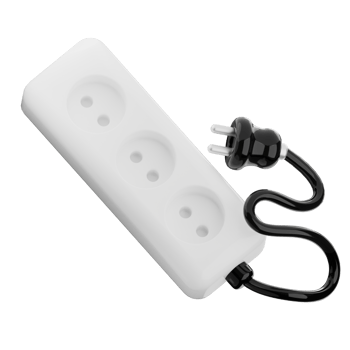 Plug socket 3d illustration. cable electricity icon. png