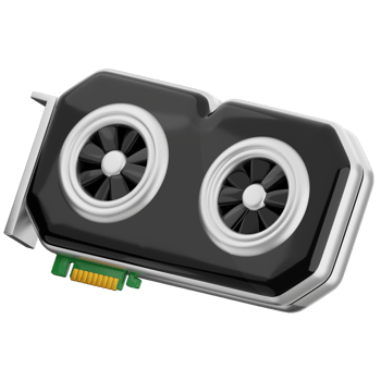 Graphic card 3d illustration. gpu card icon. png