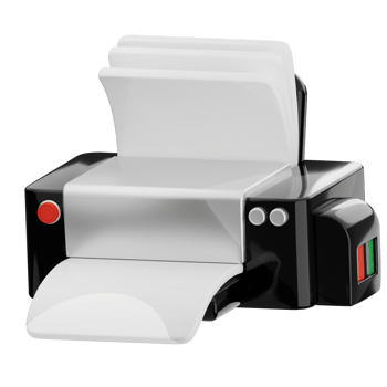 Printer 3d illustration. office stationery icon. png