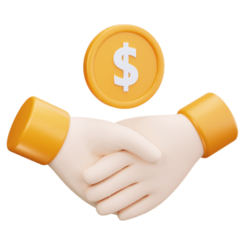 3D Icon Currency Deal Handshake png