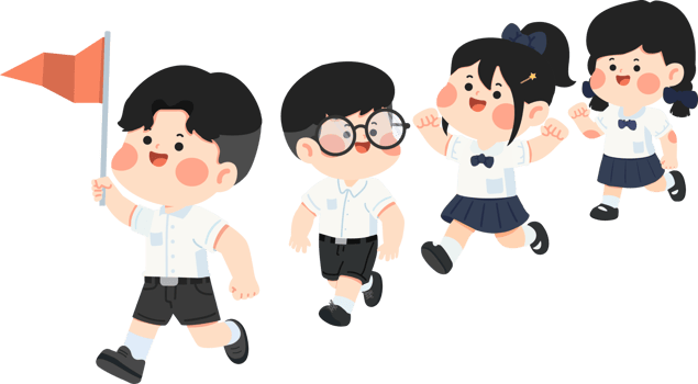 School children running clipart png
