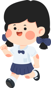 Kid student cartoon girl in school uniform png